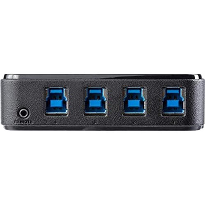 StarTech 4x4 USB 3.0 Peripheral Sharing Switch, 5Gbps, TAA (HBS304A24A) | 4 USB 3.0 x 4 computers, USB-A/B switch, Mac Windows Linux, Remote port selector, Hot-pluggable, Over-current protection - style: 4 Computers – 4 Devices