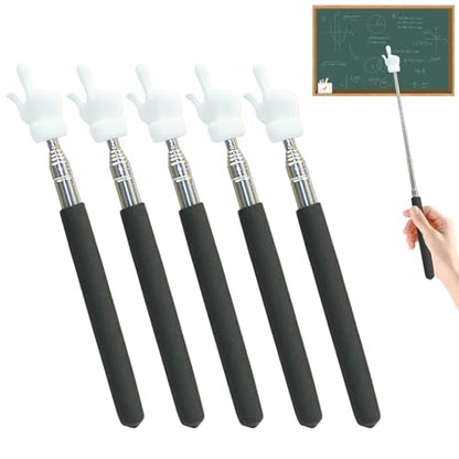 5Pcs Telescopic Teachers Pointer, Extendable Hand Pointer Finger Pointer Stick, Mini Retractable Classroom Pointer for Elementary School Kindergarten Teacher,Classroom Supplies (Black) - size: 5 PCS