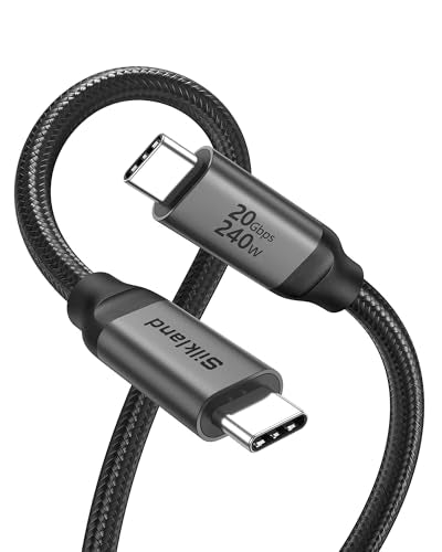 Silkland USB C Monitor Display Cable 5FT [4K@144Hz/60Hz 8K@30Hz], USB C 3.2 Gen 2x2 Video Cable, 20Gbps Data Transfer, 240W PD Fast Charge, Compatible with iPhone 17, MacBook Pro, iPad - size: 5 Feet