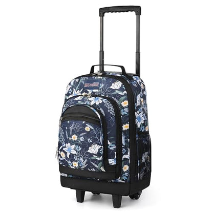 20" 2-in-1,Wheeled Travel Luggage Bag w/Telescopic Handle | Rolling Travel Luggage w/2 Wheels,Trolley Suitcase,Spacious Storage Design,2561-20''-Blue Lilies - color: JH-2561-Blue Lilies-20