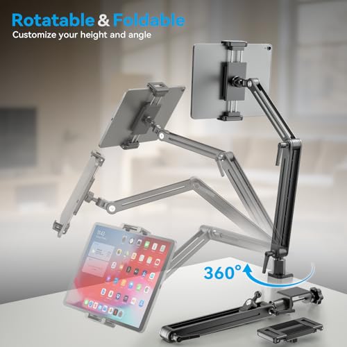 Jakeko Magnetic Portable Monitor Stand 15.6" - up to 16" 18.5" 22 inch Tablet Holder for iPad VESA Mount 75mm for Desk Adjustable Foldable 360° Swivel (Up to 16.5'') - size: Up to 16.5''