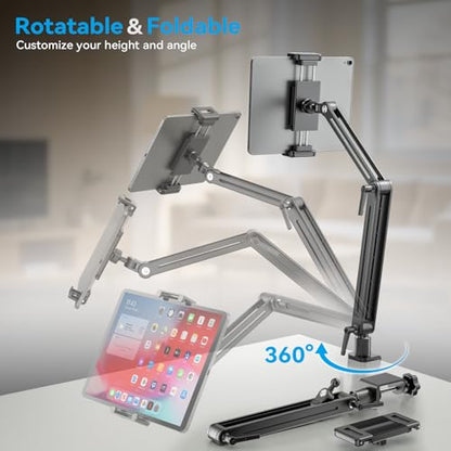 Jakeko Magnetic Portable Monitor Stand 15.6" - up to 16" 18.5" 22 inch Tablet Holder for iPad VESA Mount 75mm for Desk Adjustable Foldable 360° Swivel (Up to 16.5'') - size: Up to 16.5''