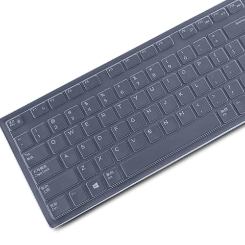 Keyboard Cover for Dell KM636 KB216 KB216t/d/p Keyboard, Dell Optiplex 3050 3240 5250 5460 7450 7050, Inspiron Desktop 3475 3477 3670 5400 5490 7700 7790, Transparent - color: Transparent