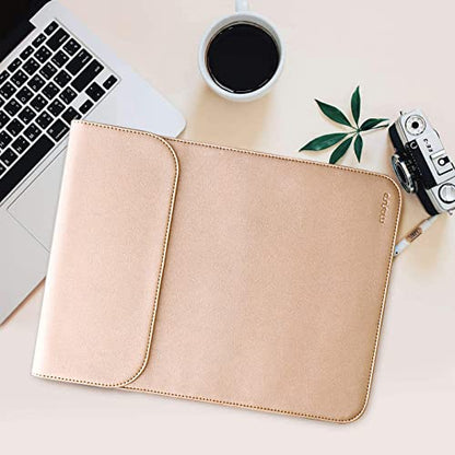 MOSISO Laptop Case 13.3 inch, 13-13.3 inch Laptop Sleeve Compatible with MacBook Neo 13 A18 Pro A3404 /Air 13/Pro 13/Pro 14 M5 M4 M3 M2 M1, Faux Suede Leather Case with Small Bag, Rose Gold - color: Rose Gold