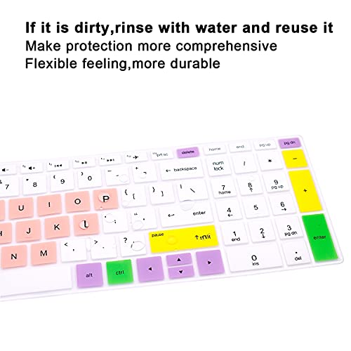 English Silicone Keyboard Cover for HP Envy x360 15.6''Series /2020 2019 Pavilion 15/Pavilion x360 15.6" Series/Envy 17 17.3" Series/Laptop 15t 17t 17-ca0011nr 17-by0040nr,Candy Pink - color: Z3-Candy Pink