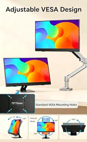 15.6'' Portable Monitor Touchscreen 10 Point 1080P IPS External Touchscreen Monitor for Laptop, USB-C HDMI Second Portable Screen Travel Monitor with 2 Speakers VESA for Mac Window PC Phone PS5（Touch）