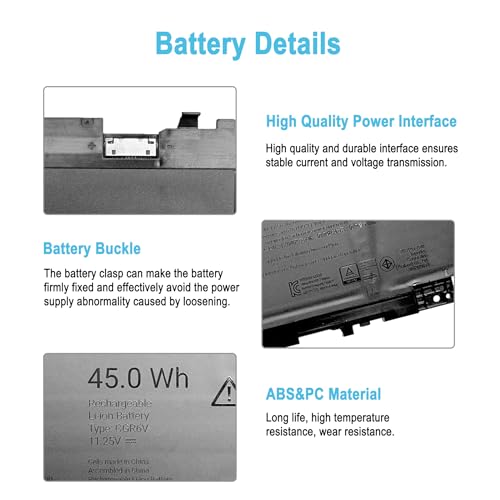 45Wh CGR6V Replacement Laptop Battery for Dell Pro 16 Plus PB16250 PB16255 PC16250 / Pro 14 Plus PB14250 PB14255 PC14250 / Pro 13 Plus PB13250 Series VMV83 55JWC 001WEF 0MNK2F 060GY0 0M9HTK 0RF5VP