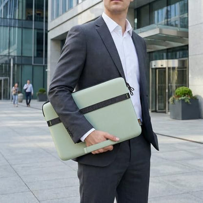 15.6-16 inch Laptop Sleeve Case Protective Briefcase Computer Bag, Green | Waterproof Polyester, Fits Most Laptop Models, Shockproof Interior, Smooth Zippers, Slim Profile - color: Green, size: 16inch