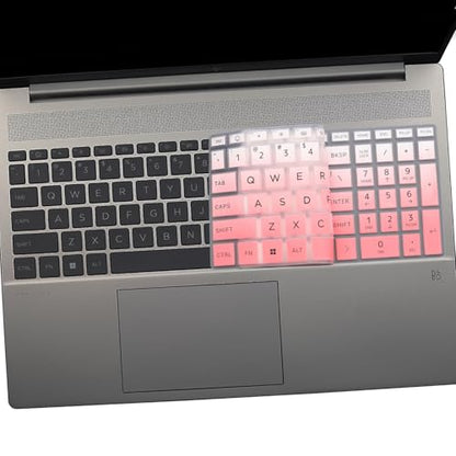2 PCS Keyboard Cover for HP 15.6" Laptop 15-fc 15-fd 15z-fc000 15-fd0083wm 15t-fd000,HP OmniBook 5 AI 16" 16-ag 16-af 16-ba 16-bc 16z-ag100 16z-bc100 Series Laptop 16-af1037nr 16-bc1047nr-OPink+Clear - color: OPink+Clear
