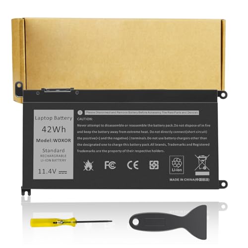 WDXOR Laptop Battery for dell Inspiron 13 15 5000 7000 Series 5565 5567 5568 5578 7560 7570 7579 7569 5368 5378 7368 7378 17 5765 5767 5770 Series;fit dell 3CRH3 T2JX4 FC92N CYMGM Laptop 11.4V 42Wh - size: WDXOR 8.94×4.96×0.71 in