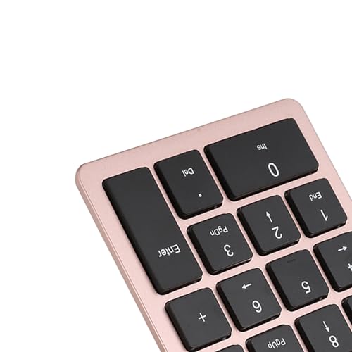 Keenso Number Pad, Wireless Numeric Keypad with Ergonomic Design, 22 Keys Portable Keyboard for Laptop Users, Compatible with and (Pink Gold) - color: Pink Gold