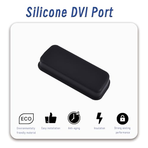 10 PCS DVI Port Anti-dust Plugs, Silicone Covers Caps Stoppers, Port Protector for PC Laptop Notebook Computers, 0.91 x 0.31 (LxW) - size: DVI/Black/10 PCS