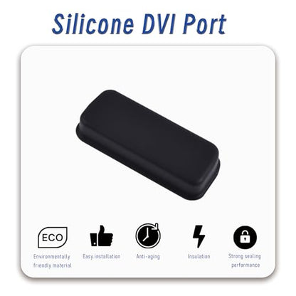 10 PCS DVI Port Anti-dust Plugs, Silicone Covers Caps Stoppers, Port Protector for PC Laptop Notebook Computers, 0.91 x 0.31 (LxW) - size: DVI/Black/10 PCS