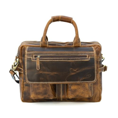 Buffalo Leather Pilot Bag - color: Antique Brown