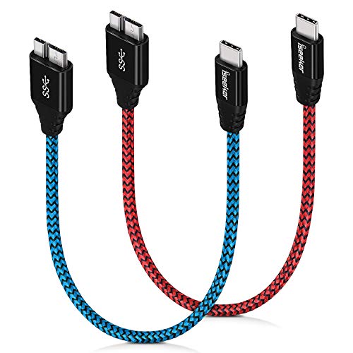 iSeekerKit Type C to Micro B Cable, USB 3.0 USB-C to Micro USB 1Ft Charge & Data Sync Cable Compatible for Samsung Galaxy S5/ Note 3, Toshiba Canvio, WD External Hard Drive | Charge Data Sync Cable Compatible for Samsung Galaxy S5 Note 3, Toshiba Canvio,