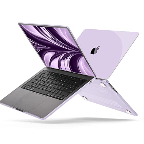 B BELK for MacBook Air 13.6 inch Case 2026-2022 M5 M4 M3 M2, Crystal Purple | Model A3449 A3240 A3113 A2681, Plastic Laptop Hard Shell for MacBook Air 13 inch Case with Keyboard Cover & Screen Protector - color: Purple
