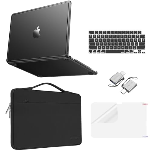 MOSISO Compatible with MacBook Neo Case 13 inch 2026 A3404 A18 Pro Chip | Matte Finish Reinforced Corner Defense Crack-Resistant Hard Shell&Carrying Bag&Keyboard Skin&Type C&Screen Film, Black - color: Black