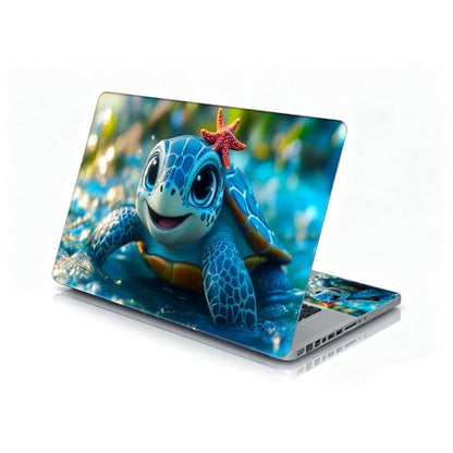 Universal Laptop Skin Sticker Decal, 12"-15.6" Aesthetic Vinyl Wrap, Cute Sea Turtle Starfish Water Waterproof Notebook Cover Art Protector for MacBook HP Dell Lenovo, Fits 13" 14" 15" 15.6" - color: Cute Sea Turtle Starfish Water