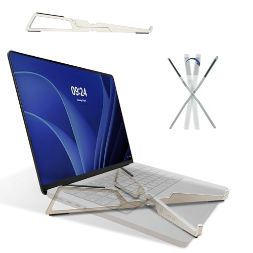 Portable Laptop Riser Stand - Lightweight & Adjustable, Compatible with Apple MacBook Pro & Air, HP, Dell, Tablet & More 10"-16" Notebooks, Pearl White - color: Pearl White