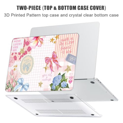 for MacBook Neo Case 13 inch 2026 A18 Pro (A3404), Anti-Scratch Protective Pattern Hard Shell Case, Trendy Laptop Cover with Keyboard Cover+Screen Film+Trackpad Film,Pink Bow Whimsy ﻿ - color: Pink Bow Whimsy