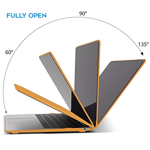 IBENZER Compatible with New MacBook Air 13 inch Case 2022 2021 2020 M1 A2337 A2179 A1932, Plastic Hard Shell Case with Keyboard Cover for Mac Retina Display with Touch ID, Marigold, MAT13-MAGD+1 - color: Marigold