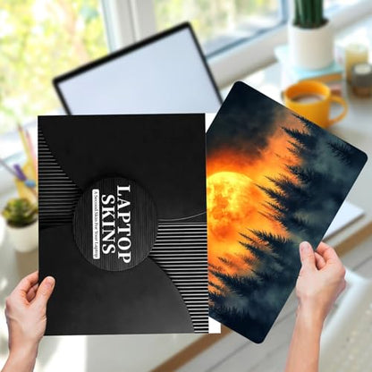 12.1”-15.6” Laptop Skin Sticker (Fits 13”, 13.3”, 14”, 15”, 15.4”) | Reusable Universal Protective Vinyl Art Decal Cover | Waterproof & Scratch-Resistant |Forest Sunrise - color: Forest Sunrise