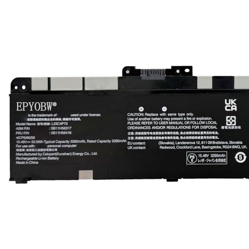 L23C4P73 Battery 52.5Wh 3392mAh 15.48V Compatible with Lenovo ThinkPad T14 Gen 6 / P14s / T14 Gen 5 Series L23D4P71 L23B4P70 L23M4P72 L23L4P70 SB11H56319 5B11H56418 SB11M89895 5B11M90094