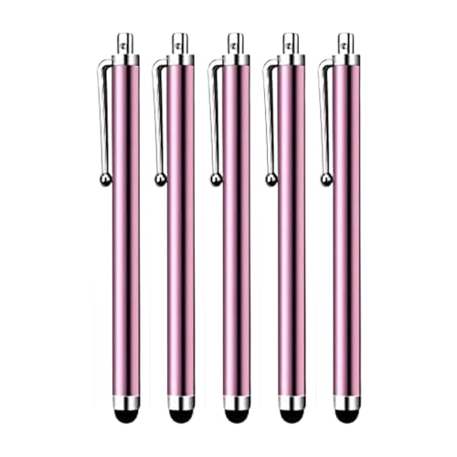 HESSION 5 Pack Stylus Pen for All capacitive Touch Screens Suitable for iPhone Ipad Samsung Galaxy Tablets (Pink) - color: Pink