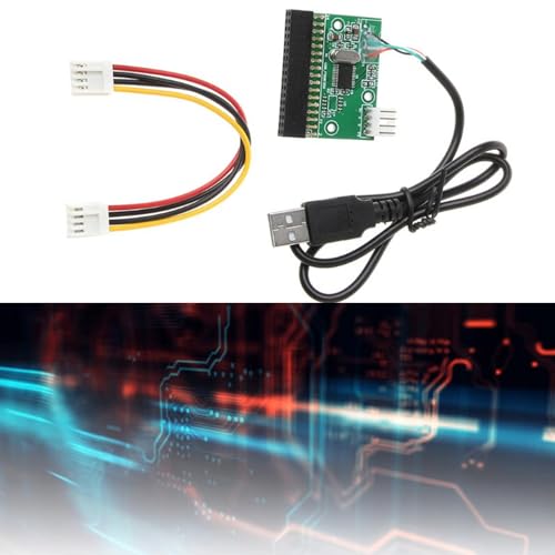 USB to 34-Pin Floppy Drive Adapter PCB Board, 3.5 Inch 1.44MB Floppy Disk Drive to USB Cable Connector Reader, IT Hardware Data Recovery Converter Module for Desktop Laptop, 1 Set