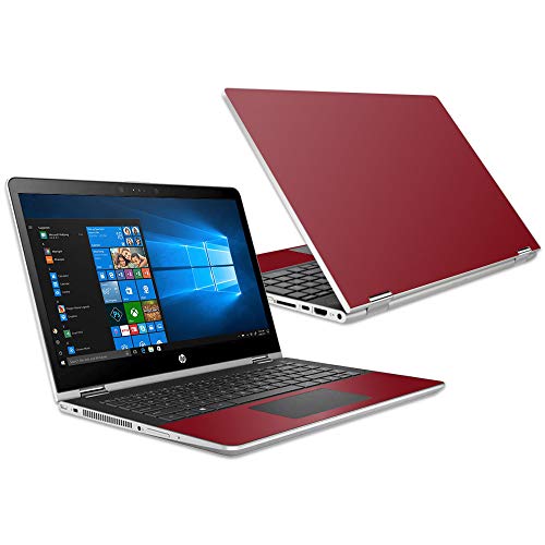 Mightyskins Skin Compatible with Hp Pavilion X360 15.6" (2018) - Solid Burgundy | Protective, Durable, and Unique Vinyl Decal Wrap Cover | Easy to Apply, Remove, and Change Styles | Made in The USA - color: Burgundy