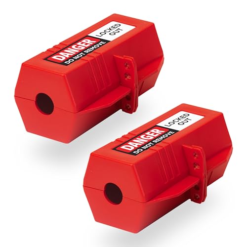 TRADESAFE Lockout Tagout Plug Lock - 220V, 6-1/2 x 3 inches, 2 Pack | Secures up to 2 plugs at once, fits 3-inch diameter plugs, supports up to 4 LOTO locks - size: Large, style: 2 Pack