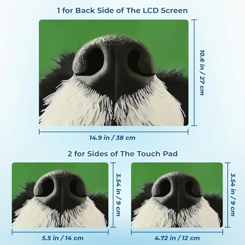 Reusable Universal Laptop Skin Sticker, Cut to Fit for 11.6–15.6 Inch Laptops, Waterproof Protective Film, No-Residue - Dog's Nose - color: Dog's Nose