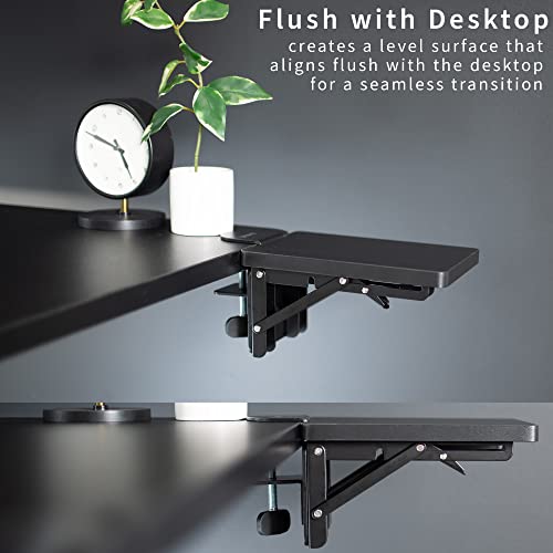VIVO Clamp-on 6 x 9 inch (11 Including Clamps) Desk Extender, Wrist Support, Armrest Tray, Table Mount for Sit Stand Desks, Black, DESK-EXT09 | Wrist Support, Armrest Tray, Table Mount for Sit Stand Desks - size: 6 x 9 inch, style: Extender