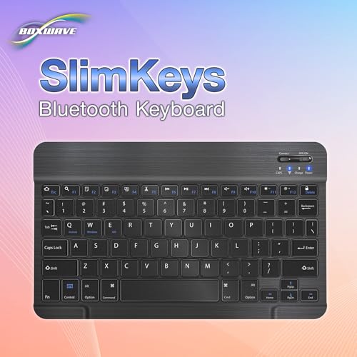 BoxWave Keyboard Compatible with UPERFECT Y Portable Monitor Freestanding Touchscreen (15.6 in) - SlimKeys Bluetooth Keyboard, Portable Thin with Chiclet-Style Keys - Jet Black