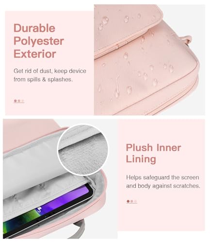 MoKo 13 Inch Tablet Sleeve Bag Carrying Case with Shoulder Strap Handle | Fits iPad Pro 13-inch M5, iPad Air 13-inch M4/M3, iPad Pro 12.9 M2/M1 and Galaxy Tab S8+/S9+ 12.4, Pink - color: Pink, size: 12.9 inch