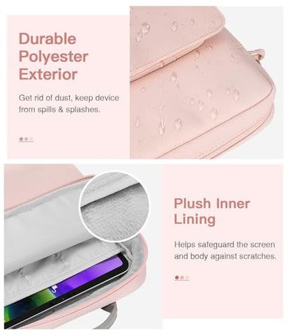 MoKo 13 Inch Tablet Sleeve Bag Carrying Case with Shoulder Strap Handle | Fits iPad Pro 13-inch M5, iPad Air 13-inch M4/M3, iPad Pro 12.9 M2/M1 and Galaxy Tab S8+/S9+ 12.4, Pink - color: Pink, size: 12.9 inch