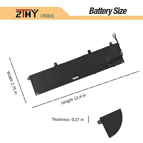 IR06XL M02029-005 Laptop Battery Replacement for HP ZBook Power G7 G8 G9 | For ZBook Power G10 A Mobile Workstation Series IR06083XL IRO6XL M01523-2C1 TPN-DB0C M01523-2C2 11.58V 6Cell 83Wh 6880mAh - size: 12.6*3.15*0.31 inch IR06XL