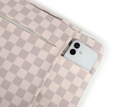 360 Degree Protective Laptop Sleeve with Multi-Pockets (Lavender Grey Checkered, 12.5 inch-13.5 inch) - color: Lavender Grey Checkered, size: 12.5 inch-13.5 inch