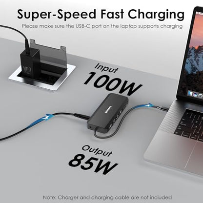 WAVLINK Laptop Docking Station Dual Monitor/Triple Display for Windows OS | USB C Hub with 2 HDMI, DisplayPort, 100W PD in, Gigabit Ethernet, USB 3.0/ 2.0 Ports, SD/TF Card Reader, Audio