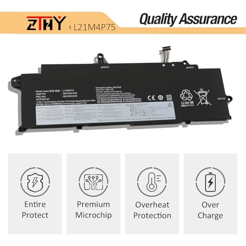 L21M4P75 L21B4P71 Battery Replacement for Lenovo ThinkPad T14s Gen 3 Gen 4 | ThinkPad T14s 2022 2023 Laptop L21L4P73 L21D4P74 Battery SB10W51976 SB10W51977 5B10W51874 5B10W51875 15.36V 57Wh 4-Cell - size: 11.61*4.05*0.19 inch L21M4P75