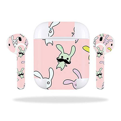 MightySkins Skin Compatible with Apple AirPods 2 (2019) - Bunny Bunches | Protective, Durable, and Unique Vinyl Decal wrap Cover | Easy to Apply, Remove, and Change Styles | Made in The USA - color: Bunny Bunches