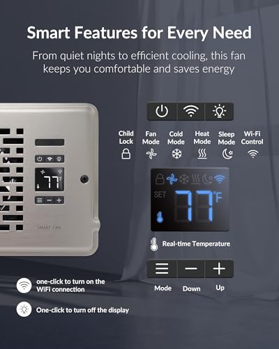 Howeall 4" x 10 inch Quiet Register Booster Fan - Upgrade Smart Register Vent with Remote Control and Dual Intelligent Thermostat Control - Heating Cooling Vent Fan Booster,Satin Nickel - color: Satin Nickel, size: 4" x 10"