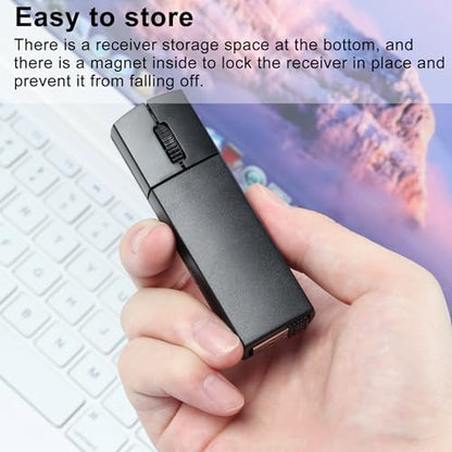 Wireless Bluetooth Mouse, Mini 3-Mode (BT4.0/5.0+2.4G) Noiseless Rechargeable Travel Mice with Mouse Case, 3 Buttons 1200 DPI Ultra Lightweight Portable Wireless Mice for Desktop Laptops PC（Black） - color: Black
