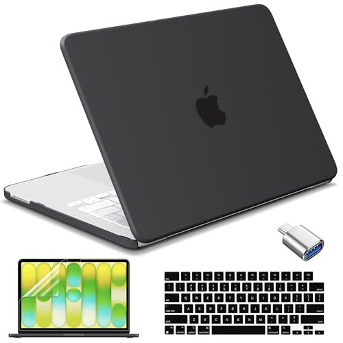 for MacBook Neo 13 inch Case 2026 Model A3404, Ultra-Thin Shockproof Hard Shell Laptop Cover with Keyboard Cover & Screen Protector, Anti-Scratch Matte Finish Accessories Kit, Black - color: Matte Black