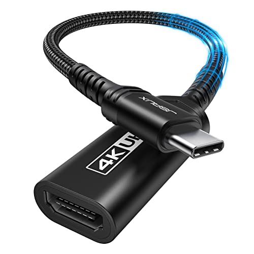 JSAUX USB C to HDMI Adapter 4K for iPhone 17, MacBook, Surface, Black | One-way USB C to HDMI only with 4K@30Hz video; aluminum shell for iPhone 17/16 Pro Max, MacBook and Galaxy S25 - style: 1-Pack Black