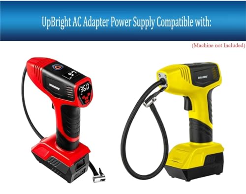 UpBright Car 12V DC Adapter Compatible with Bullseye Pro Max Digital Tire Inflator Pressure Gauge Air Rechargeable Li-ion 1745-BAT 11.1VDC 1500mAh 11.1V 2000mAh Power Supply Cord Cable Battery Charger