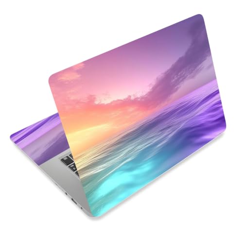 Laptop Skin Sticker Decal for 12 13 13.3 14 15 15.6 in, Universal Vinyl Waterresistant Protector Cover for Notebook PC Netbook, Computer Decor for Women Girls Pastel Ocean Sunset - color: Pastel Ocean Sunset