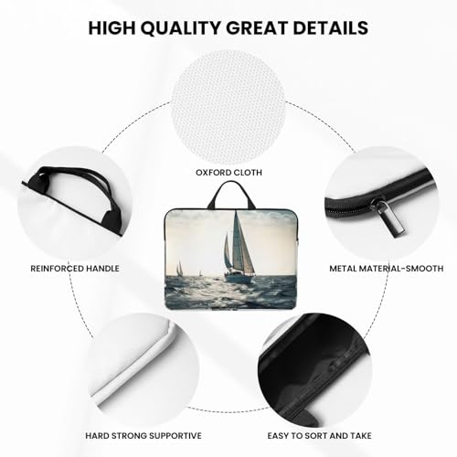 14 inch Laptop Sleeve with Handle Shockproof Laptop Bag Waterproof Computer Cover Bag Ocean Sailing Briefcase