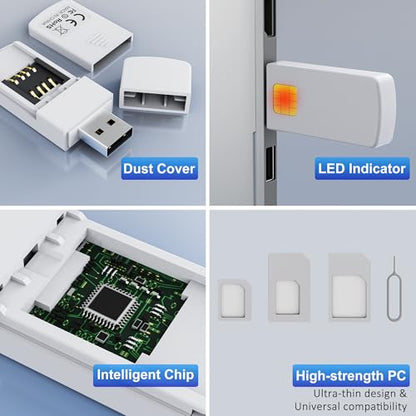 SIM Card Reader-Micro/Nano/Standard Sim Card Readers-USB to SIM Card Adapter Edit,Sim Card Adapter Kit with Eject Pin and Read Messages/Contacts,SIM Card Reader for Laptops Computer Windows