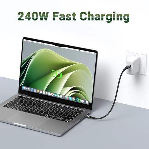 Short USB C TOC Cable(1FT, 2packs) 240W 40Gbps USB C Data Cable | 8K USB C video cable,5A fast charging Cord Compatible with Thunderbolt 4/3 Cable iPhone17 16/15,MacBook, XPS, Surface - size: 1ft,1ft, style: 240W/40Gbps/8K